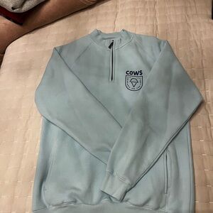 Cows Ice Cream Quarter zip- Teal